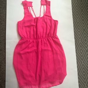 NWT Hot Pink chiffon dress L